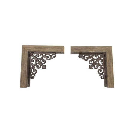 Barnwoodusa Rustic Farmhouse Reclaimed Wooden Corbels with Metal Brackets (2 Pack) 855490008872